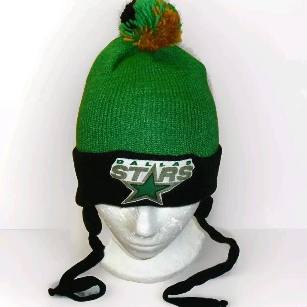 Dallas Stars Vintage 90s Kids Youth Pom Beanie Tassel Winter hat cap New Nhl